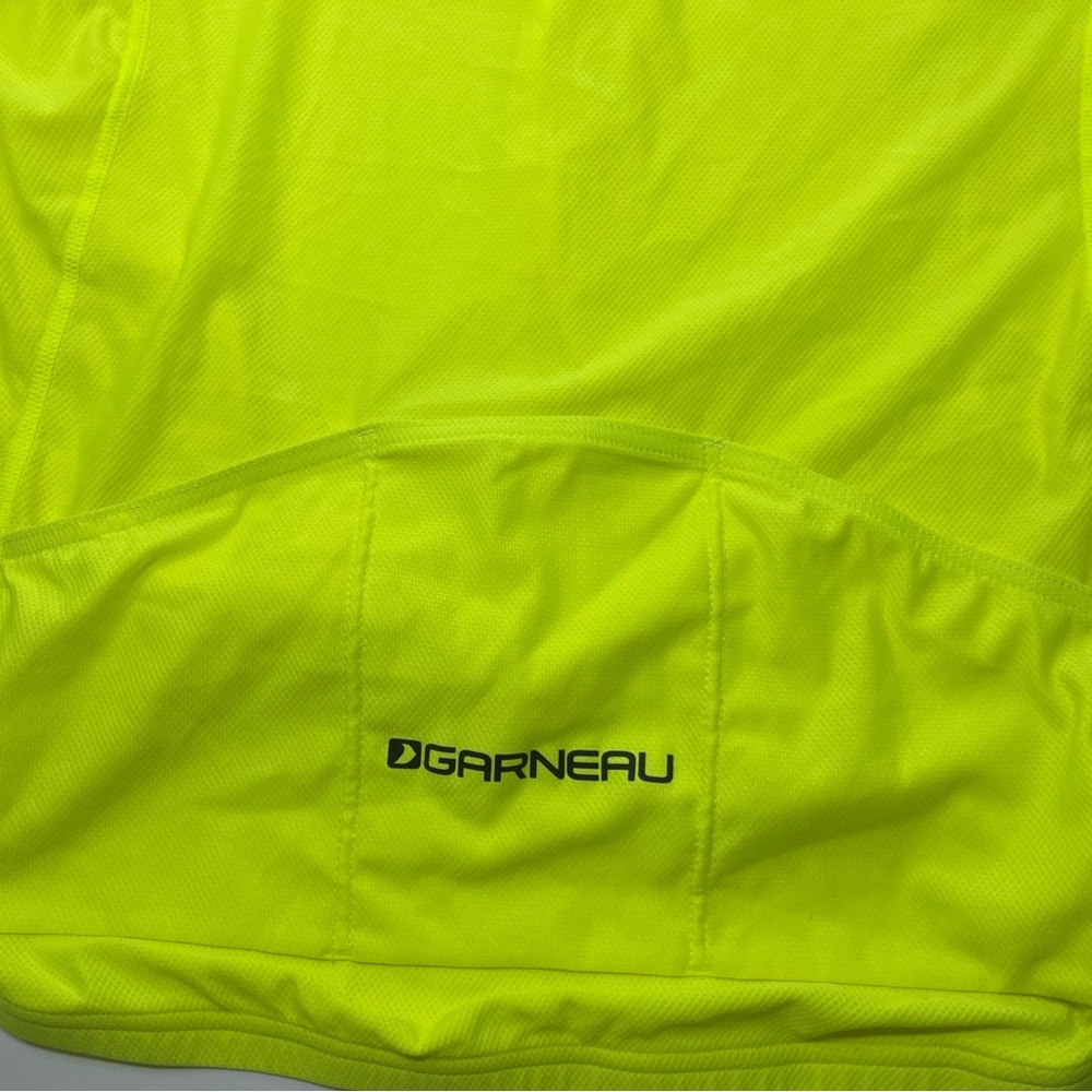 Louis Garneau Cycling Shirt Jersey XL Bike Full Zip Neon Green High Visibility - Picture 5 of 5